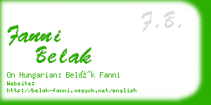 fanni belak business card